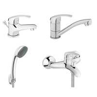 set ferro basic 4in1 baterie perete cadadus  set para dus  baterie stativa bucatarie cu pipa mobila 15 cm baterie stativa lavoar cu ventil crom imagen 13_0_
0