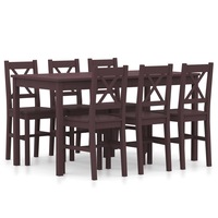 set mobilier de bucatarie 7 piese masa cu 6 scaune vidaxl lemn de pin maro inchis 140 x 70 x 73 cm imagen 48_0_
0