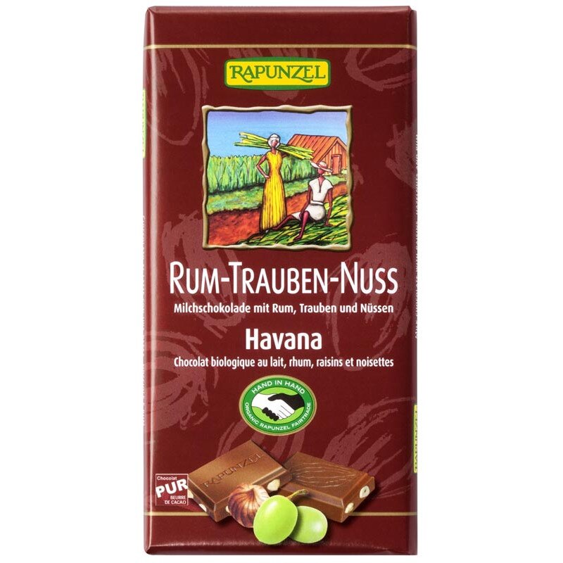 Ciocolata cu stafide alune si rom 100 g