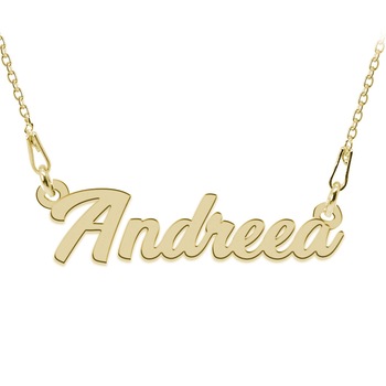 Colier Argint 925, Placat cu Aur 24K, Nume Andreea, 45 cm Colier Argint 925, Placat cu Aur 24K, Nume Andreea, 45 cm