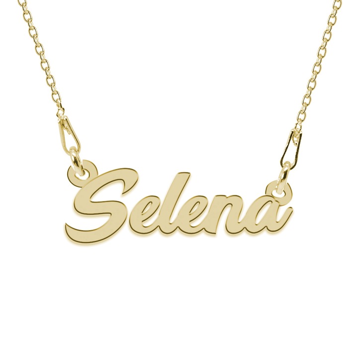 Colier Argint 925, Placat cu Aur 24K, Nume Selena, 45 cm