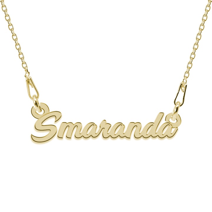 Colier Argint 925, Placat cu Aur 24K, Nume Smaranda, 45 cm