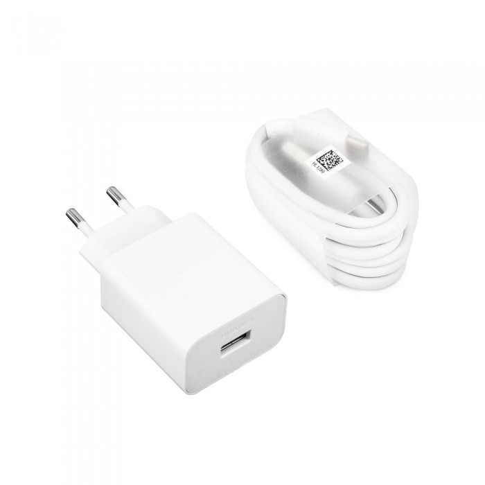Incarcator Huawei Original Super Charge + Cablu Type C, 5 A, Alb, Bulk