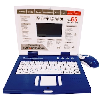 Laptop interactiv pentru copii- Primul meu calculator ,65 functii, Engleza-Franceza, Albastru Laptop interactiv pentru copii- Primul meu calculator ,65 functii, Engleza-Franceza, Albastru