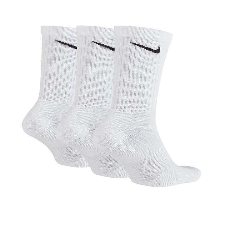 Комплект от 3 чифта чорапи Nike Everyday Cushion Crew SX7664-100, мъжки, бели, 34-38