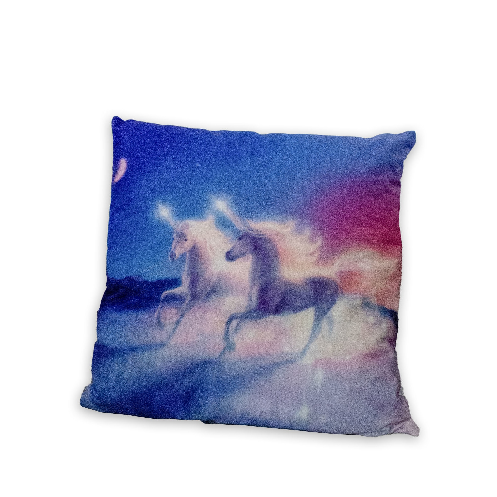 Perna decorativa cu led 43x43cm, poliester, model Unicorn