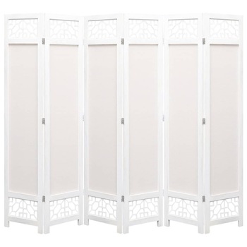 Paravan de camera 6 panouri, vidaXL, Textil, 210 x 165 cm, Crem Paravan de camera 6 panouri, vidaXL, Textil, 210 x 165 cm, Crem
