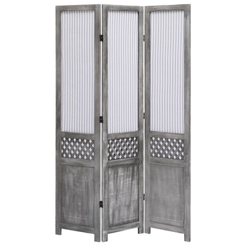 Paravan / Separator camera 4 panouri, vidaXL, Lemn, 105 x 165 cm, Gri Paravan / Separator camera 4 panouri, vidaXL, Lemn, 105 x 165 cm, Gri