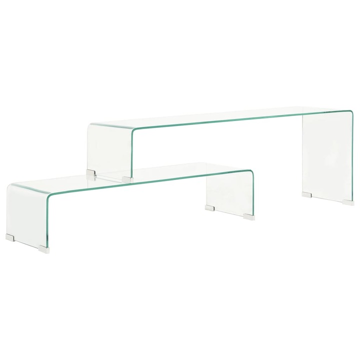 Комплект маси за кафе vidaXL, Предпазно стъкло, 90 x 30 x 20 / 110 x 30 x 40 см, Прозрачни, 2 броя