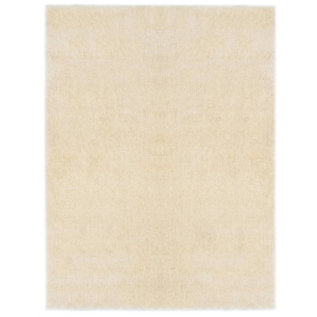 Covor pufos cu fir lung, vidaXL, Poliester, 80 x 150 cm, 20 mm, 1850 g/m², Crem