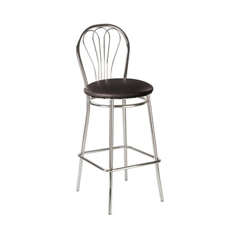 Scaun de bar VENUS Hoker, Negru piele ecologica Scaun de bar VENUS Hoker, Negru piele ecologica