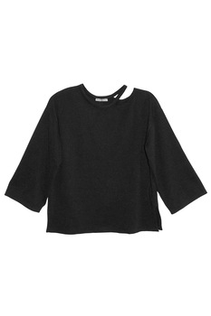 Bluza decupata din tricot cu maneca medie, de dama, Negru, Zara, M EU Bluza decupata din tricot cu maneca medie, de dama, Negru, Zara, M EU