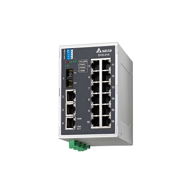 Switch ethernet industrial, fara management, 15 x RJ45, 2 x 12 - 48 VDC, 1 x singlemode 30 km, compatibil cu protocoalele EtherNet/IP, Profinet, CC-LINK IE si DNP 3.0