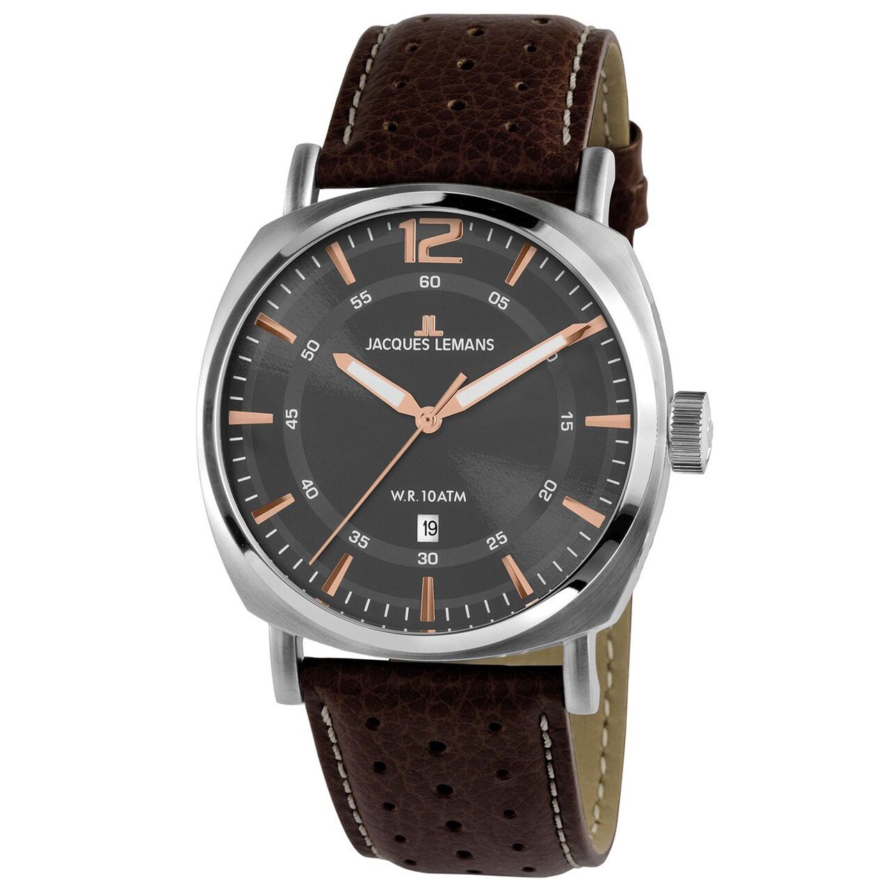 Ceas barbatesc Jacques Lemans 1-1943D, Argintiu