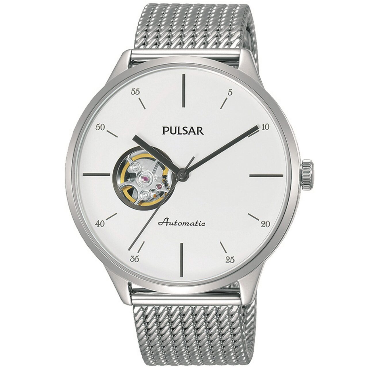 Ceas barbatesc Pulsar PU7019X1 Autom. 43mm, 5ATM, Argintiu