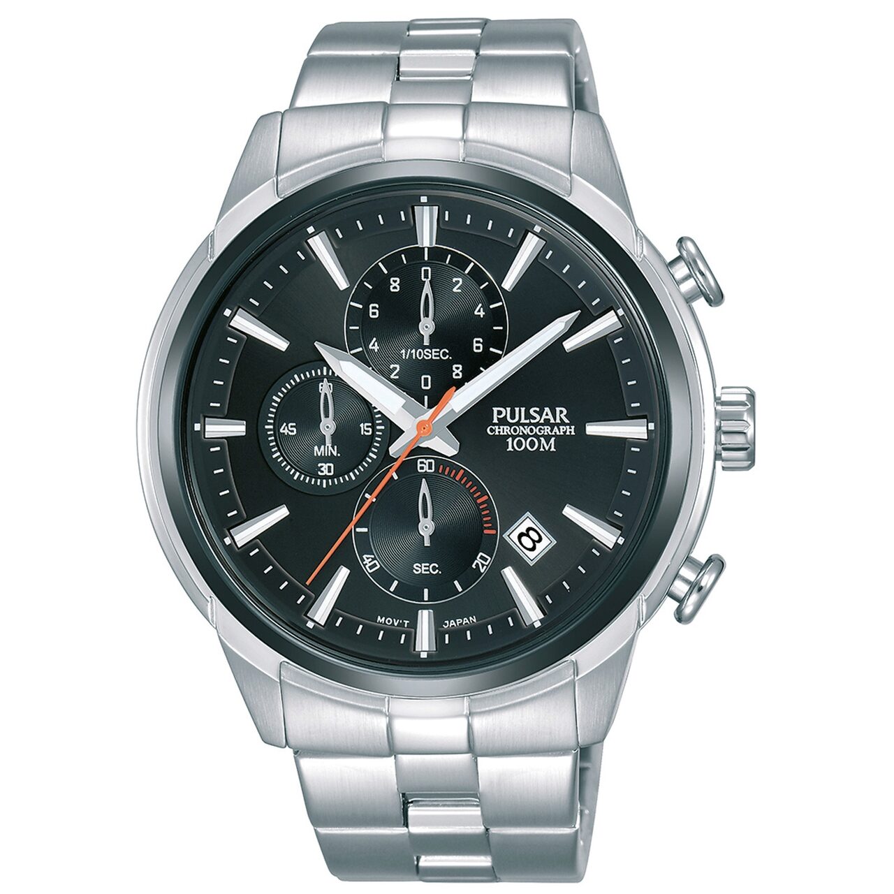 Ceas barbatesc Pulsar PM3117X1 Chrono 44mm, 10ATM, Argintiu