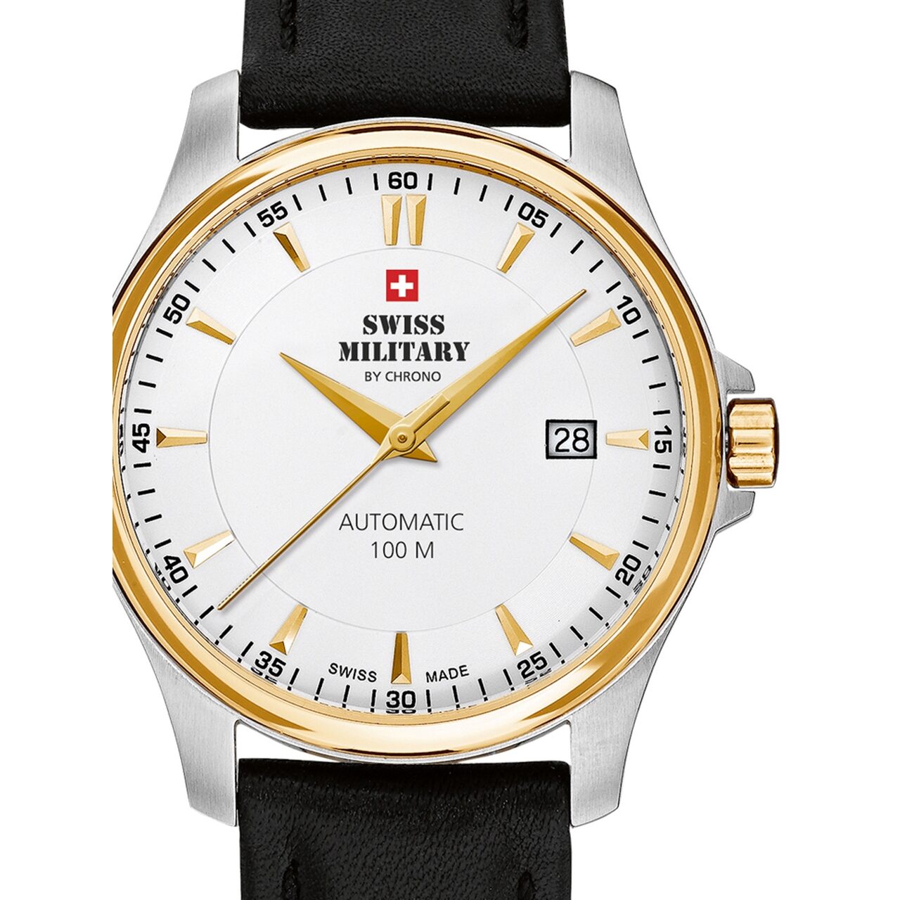 Ceas unisex Swiss Military SMA34025.07 Automatic 39mm, 10ATM, Argintiu