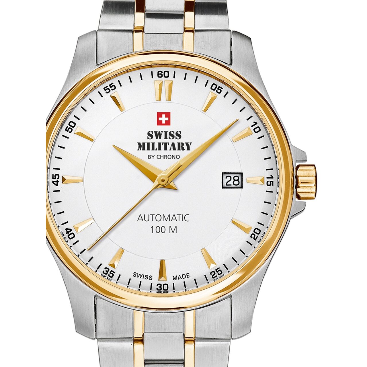 Ceas unisex Swiss Military SMA34025.03 Automatic 39mm, 10ATM, Argintiu