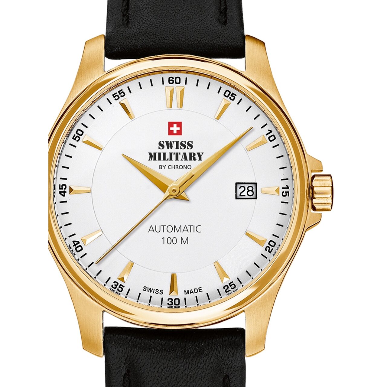 Ceas unisex Swiss Military SMA34025.08 Automatic 39mm, 10ATM, Auriu