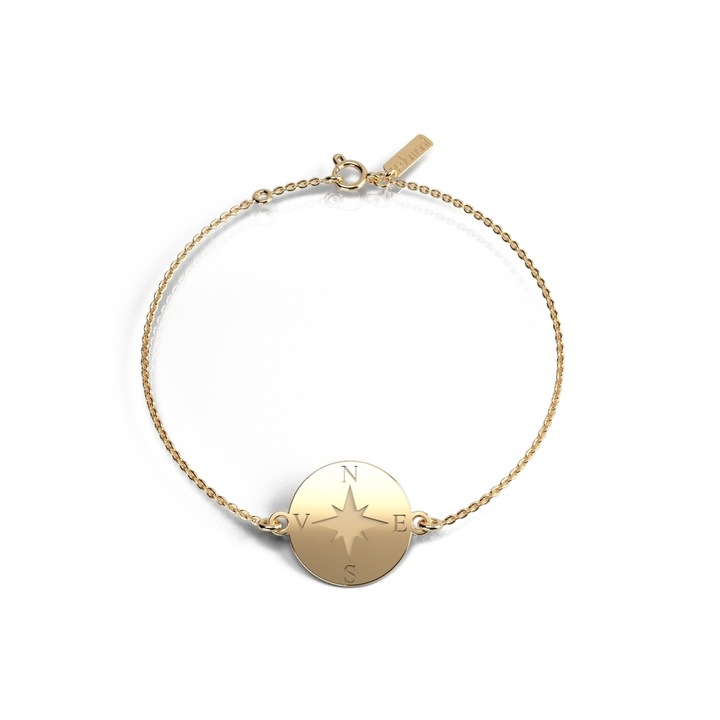 Bratara din aur galben 14K Compass