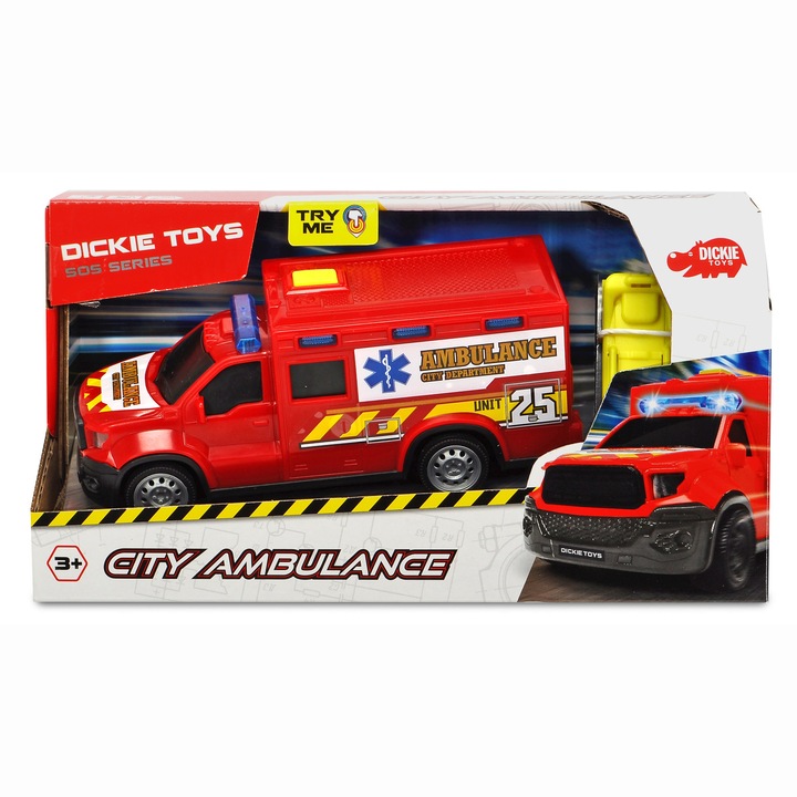 Dickie Toys Action Series Mentőautó, 18 cm