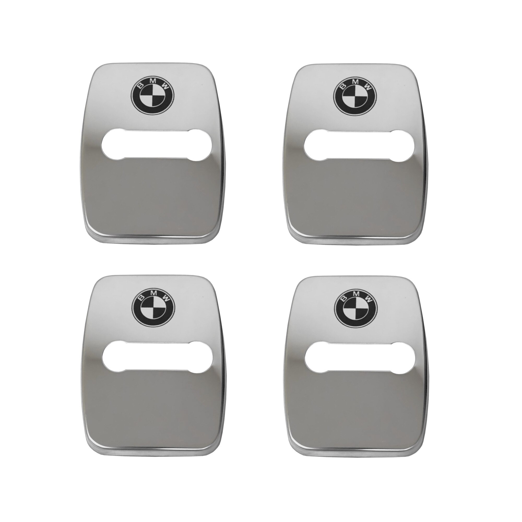 Set 4 Buc Capac Decorativ Metalic Crom Lucios Incuietoare Usa BMW