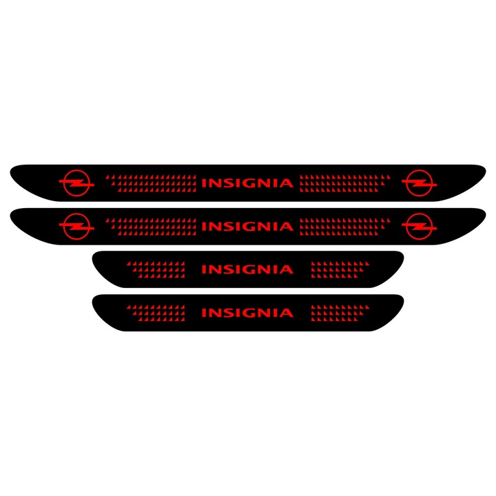 Set stickere praguri Opel Insignia, negru - rosu, sticker decorativ
