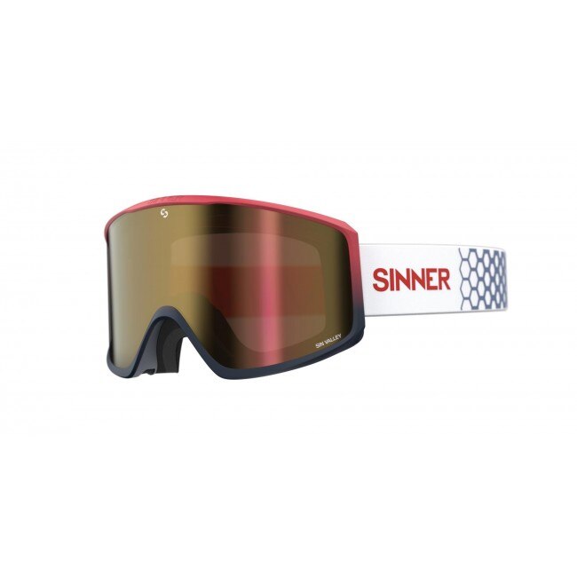 Ochelari schi si snowboard Sinner Sin Valley Rosu/Alb,cu doua lentile