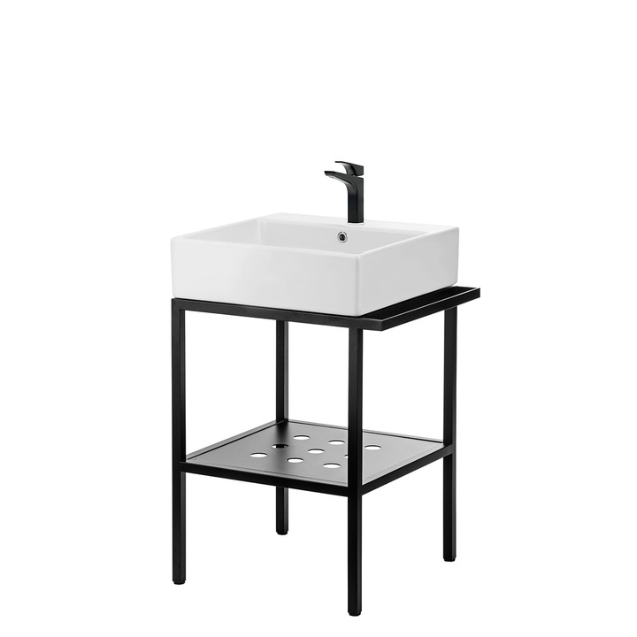 Set pentru baie Soffita, MIRJAN24, negru, 66x50x85 cm