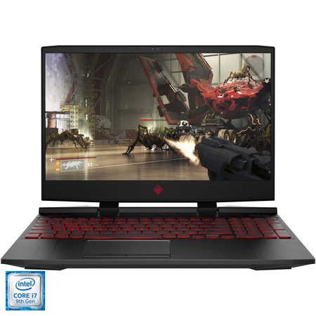 Laptop Gaming OMEN by HP 15-dc1045nq cu procesor Intel® Core™ i7-9750H pana la 4.50 Ghz Coffee Lake, 15.6", Full HD, IPS, 144 Hz, 8GB, 1TB HDD + 256GB SSD, Nvidia GeForce GTX 1650 4GB, Free DOS, Shadow black