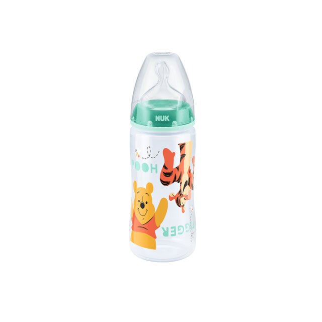 Biberon cu tetina din silicon 300 ml 0-6 luni Nuk First Choice 741800, Verde