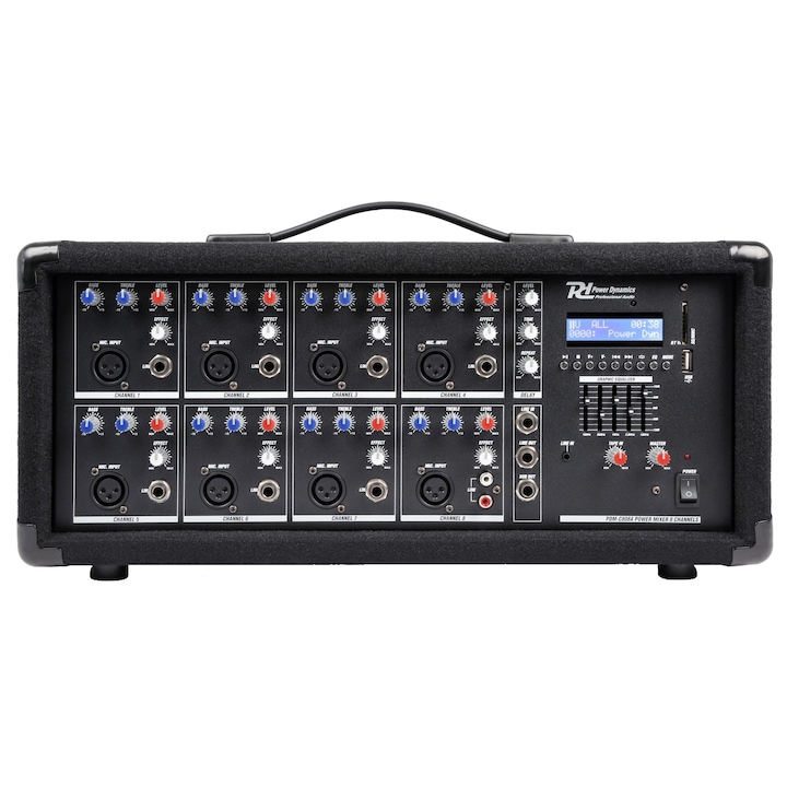 Миксер с усилвател, 8 канала, 150W RMS, Bluetooth/USB/SD, Power Dynamics PDM-C805A
