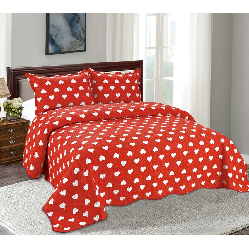 Cuvertura de Pat cu 2 Fete, 3 Piese, Pat 2 persoane, 230x250 cm, CVP-20