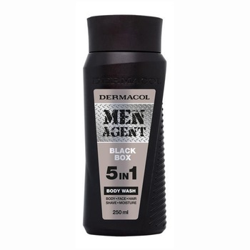 Gel de dus 5 in 1 Dermacol, Men Agent Black Box, Barbati, 250 ml Gel de dus 5 in 1 Dermacol, Men Agent Black Box, Barbati, 250 ml