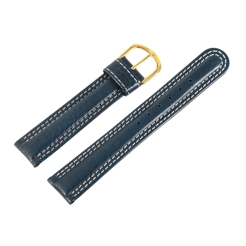 Curea ceas, piele naturala, albastru, 18 mm, 33-180