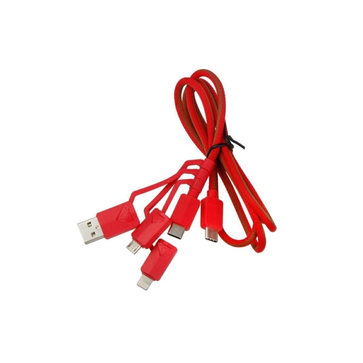 Cablu multifunctional XTAR PDC-3 3A, rosu,1.2m, Tip-C, Micro USB, Lightning Mac, USB-A