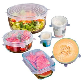 Set 6 capace flexibile din silicon, marimi diferite, transparente Set 6 capace flexibile din silicon, marimi diferite, transparente