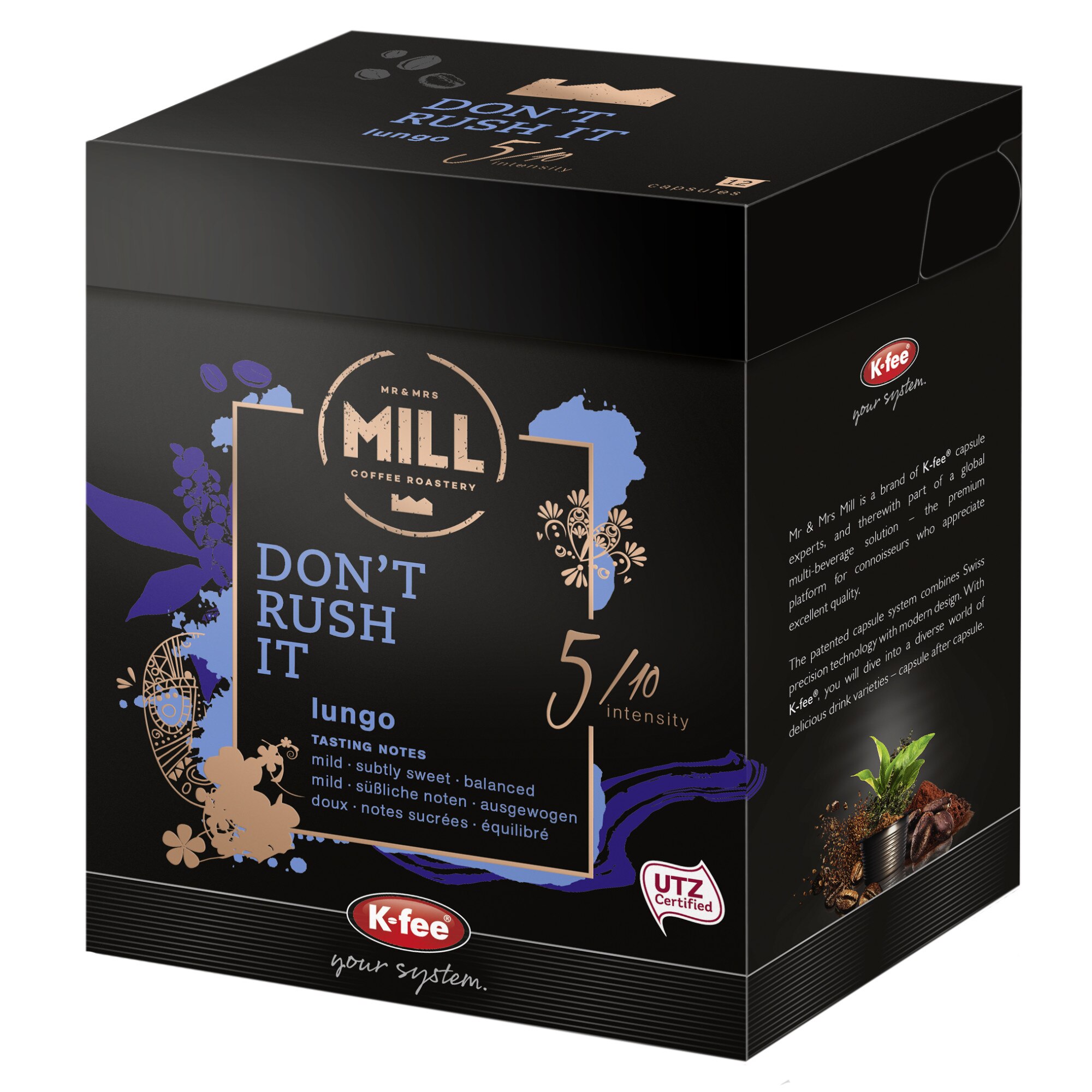 Capsule cafea Mr&Mrs Mill compatibile Beanz Cafe Don't Rush It, 12 buc, 96 gr