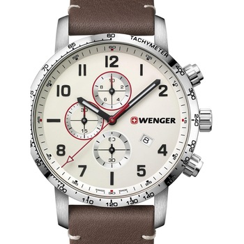 Ceas barbatesc Wenger 01.1543.113 Attitude Cronograf 44mm, 10ATM, Argintiu Ceas barbatesc Wenger 01.1543.113 Attitude Cronograf 44mm, 10ATM, Argintiu