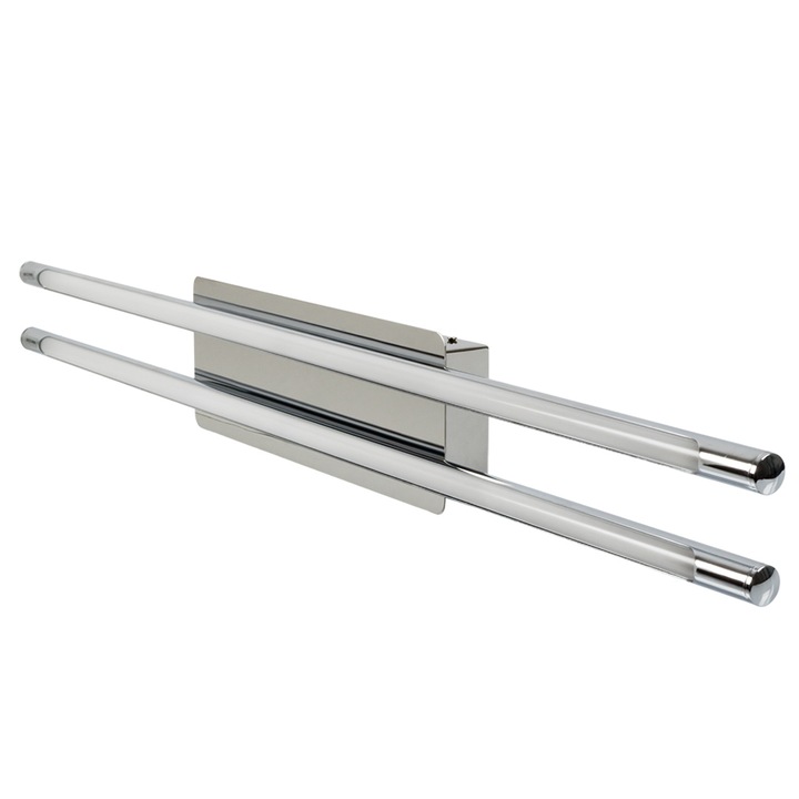 Lampa de perete/tavan, LED, Dubla, Crom, Alb natural, 36W