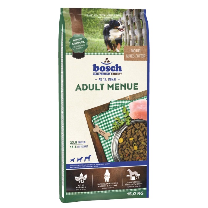 Bosch száraz kutyaeledel, Felnőtt Menü, 15kg