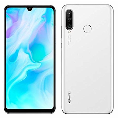 Комплект смартфон Huawei P30 Lite 128GB,Бял+ подарък 3 бр протектори ...