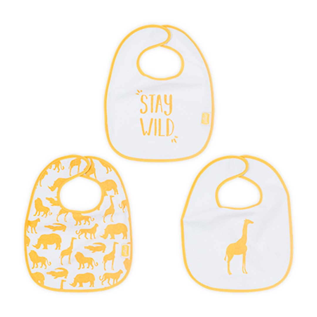 Set 3 bavete, Jollein Safari, galben