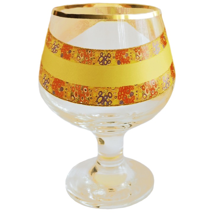 Чаша коняк SmartDecor 16622, Стъкло, 250 мл, Мотиви от Целувката