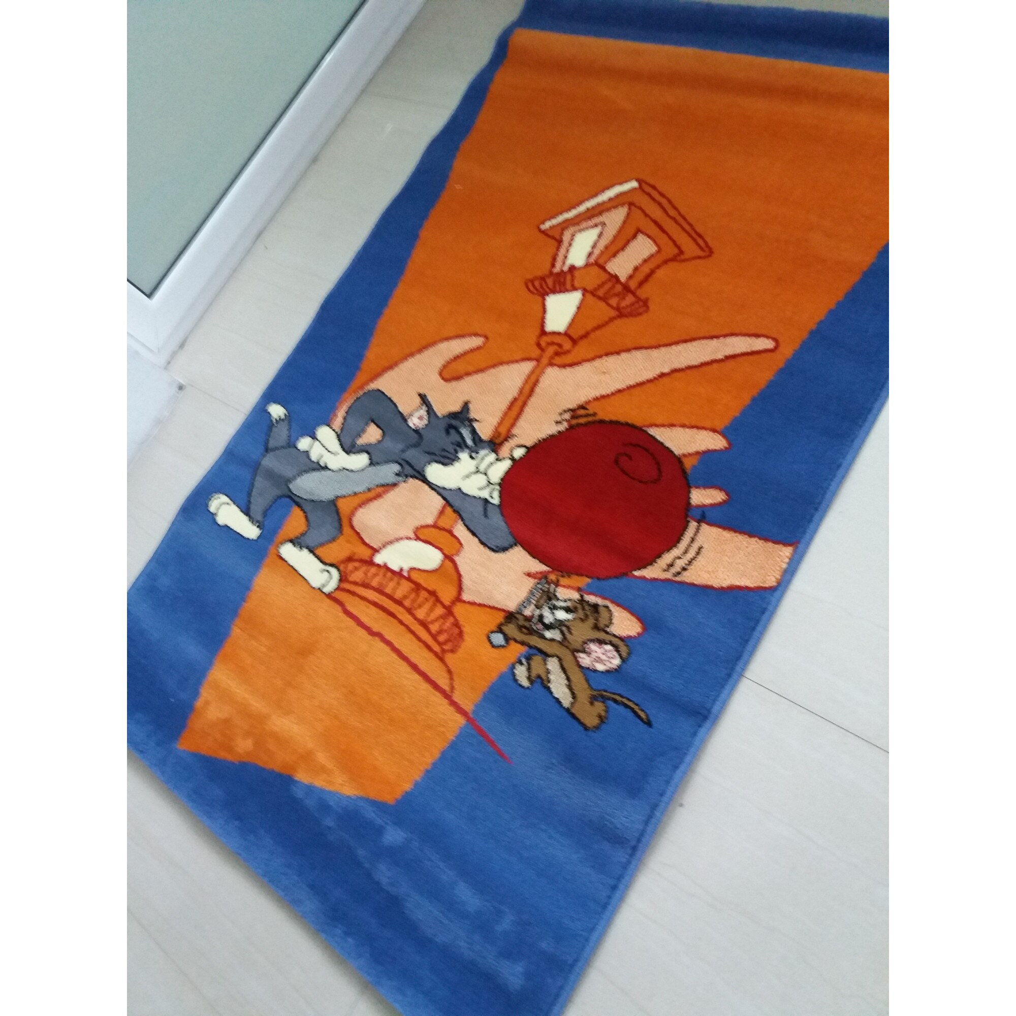 Covor copii Silver 5005 , 80X130 cm, polipropilena heat set, inaltime plus 10 mm, model Tom si Jerry cu stalp