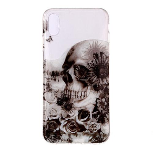 Husa silicon Apple iPhone X, Apple iPhone XS model Skull,Tpu, Antisoc, Viceversa Alb/Negru