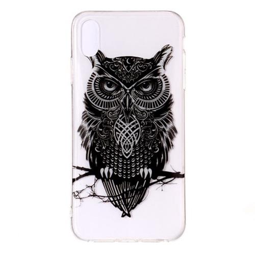 Husa silicon Apple iPhone X, Apple iPhone XS model Black Owl,Tpu, Antisoc, Viceversa Transparent/Negru