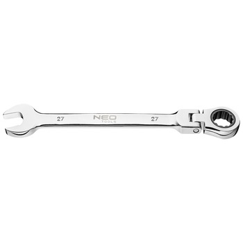 Cheie combinata fixa inelara cu articulatie si clichet, 27 x 312 mm, Neo 09-056 Cheie combinata fixa inelara cu articulatie si clichet, 27 x 312 mm, Neo 09-056