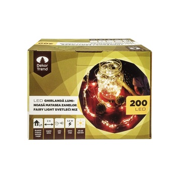 Ghirlanda deasa Parul Zanelor, DekorTrend, KDE 421, 200 LEDuri pe 10 fire, lungime 2m, cablu argintiu, cu cablu de alimentare 5m, interior Ghirlanda deasa Parul Zanelor, DekorTrend, KDE 421, 200 LEDuri pe 10 fire, lungime 2m, cablu argintiu, cu cablu de alimentare 5m, interior