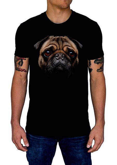 Tricou cu maneca scurta , K-off ,negru ,Pug